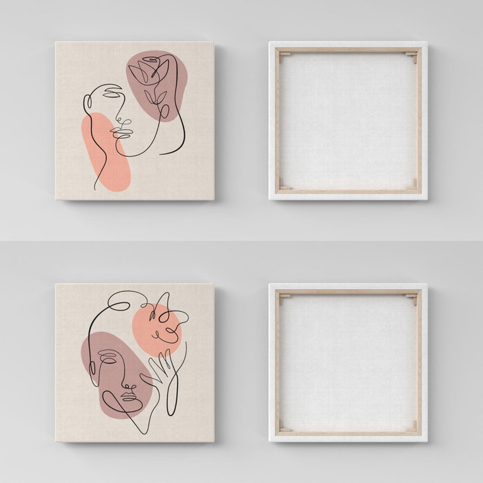 Wallity ASR_CNVS25 - 6 - 30 x 30 Pintura Decorativa en Lienzo (2 Piezas) 30x30cm